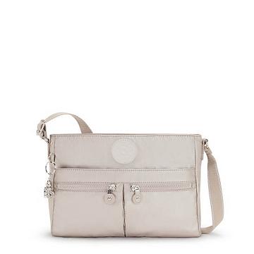 Kipling New Angie Metallic Crossbody Taske Beige | DK 1199XY